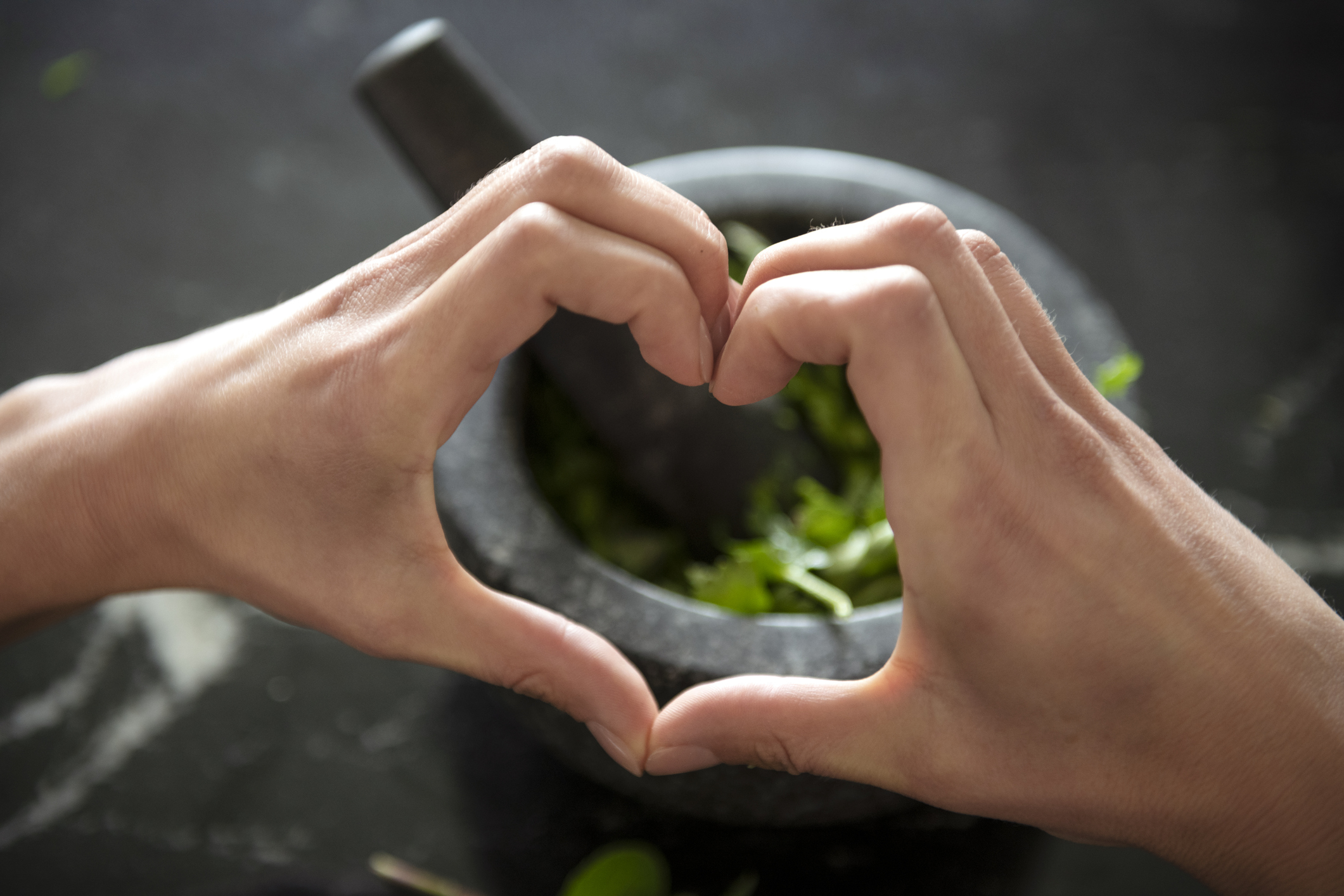Herbs with heart shape